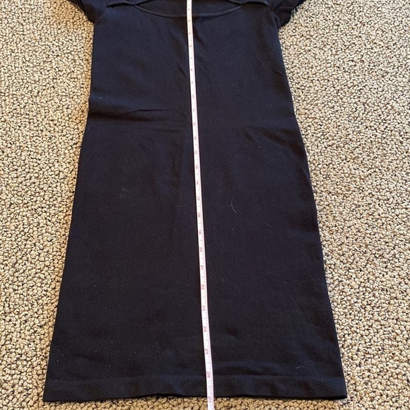 Malibu Sugar Black Bodycon Dress Size Tween 7-14 w/ Short Sleeves and Cut Out - Picture 4 of 5